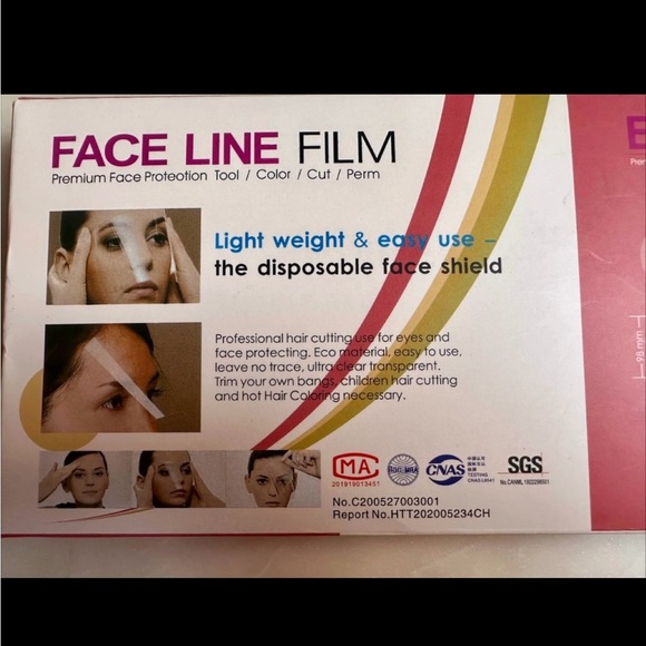 Face Line Film Disposable Face Shield NEW - Picture 2 of 3